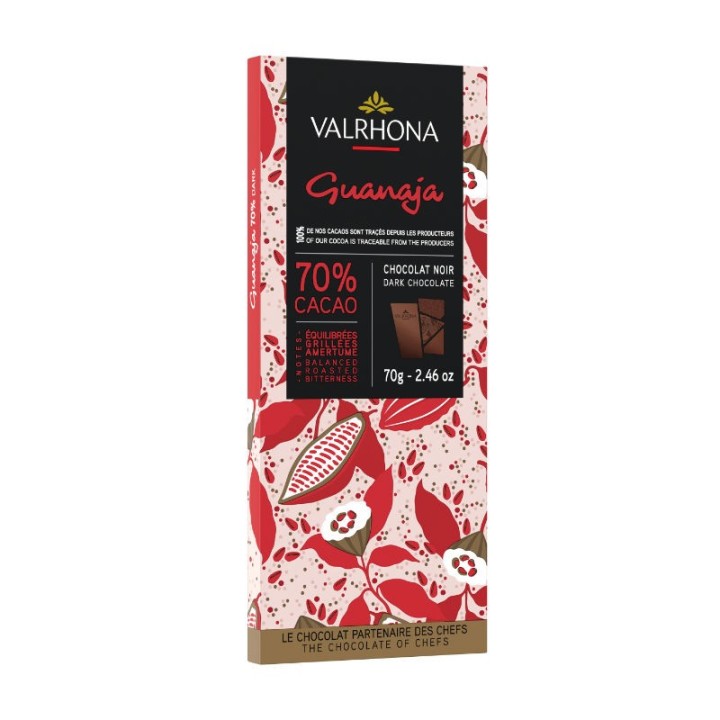 Tablette Chocolat noir de couverture Guanaja  Valrhona 70% 70gr